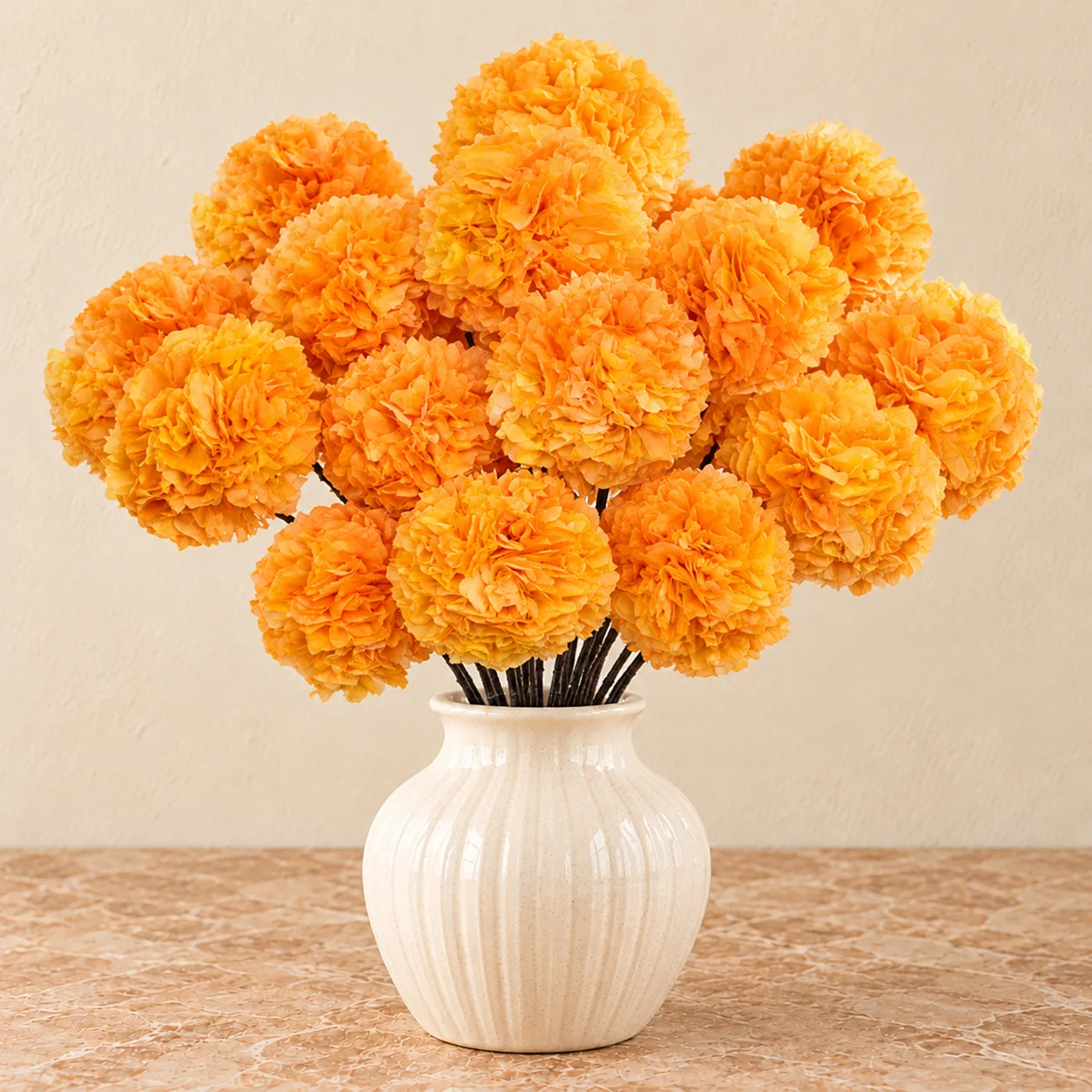 Sunset Orange Hydrangea Stems — a bundle of 14 stems
