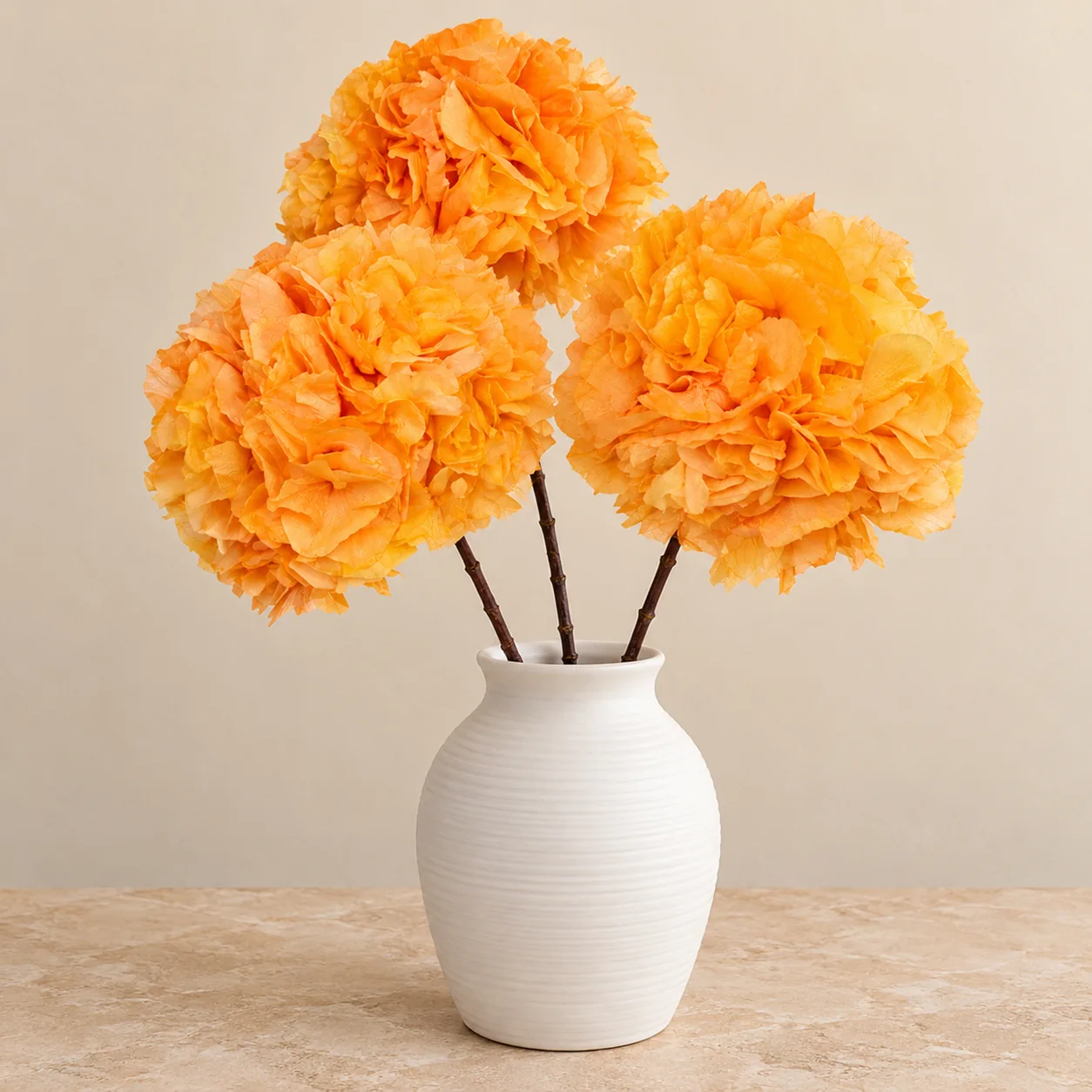 Sunset Orange Hydrangea Stems — a bundle of 3 stems