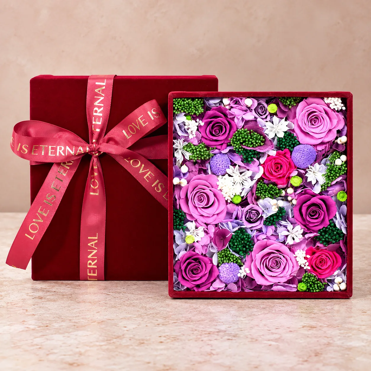 Velvet Orchid Flower Box — preserved flowers