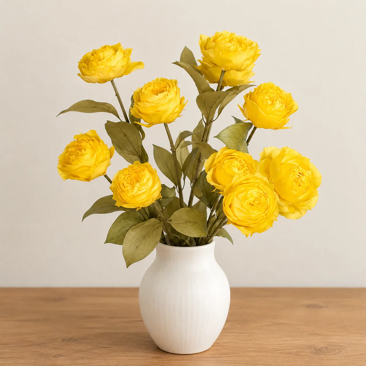 Yellow Garden Rose Stems