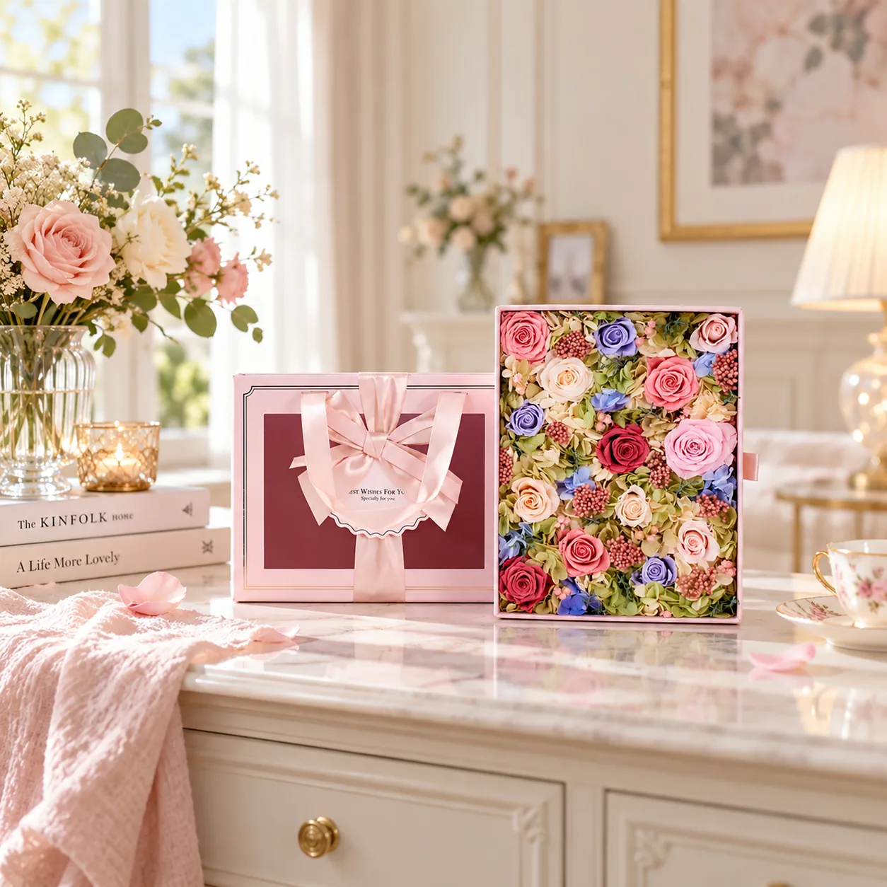 Garden Party Flower Box on a desk