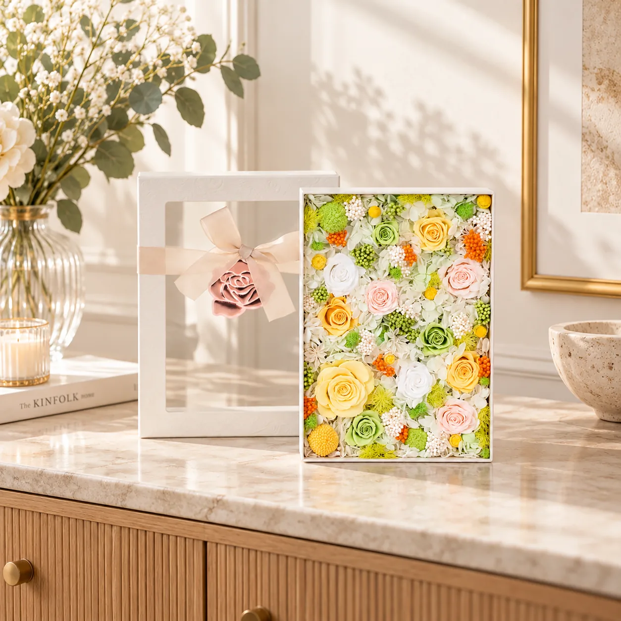 Spring Meadow Flower Box on a desk