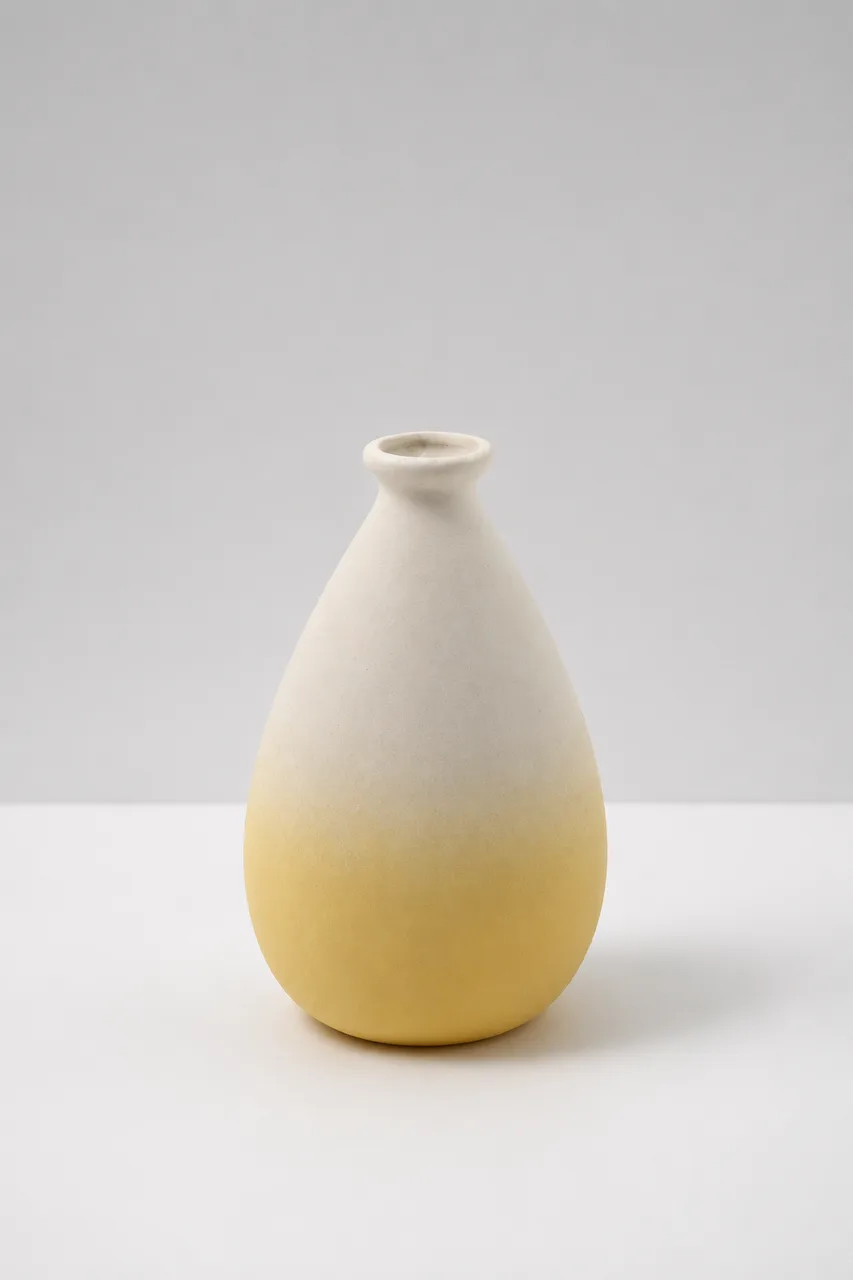 Yellow Ombre Teardrop Vase