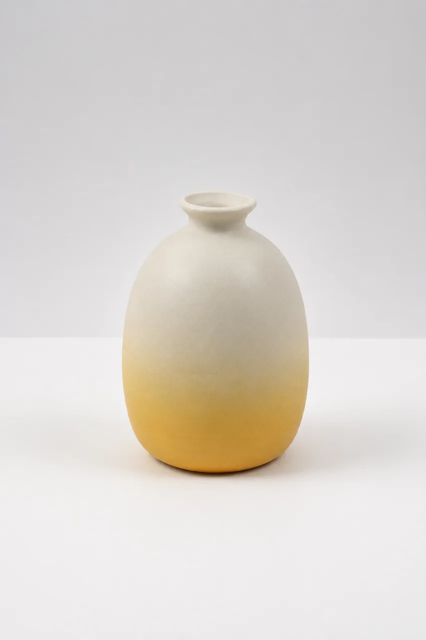 Yellow Ombre Round Jar Vase