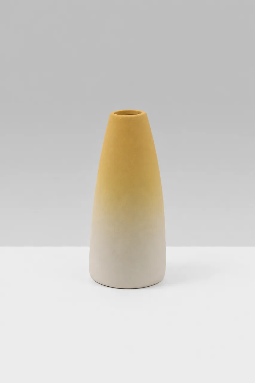 Yellow Ombre Cone Vase