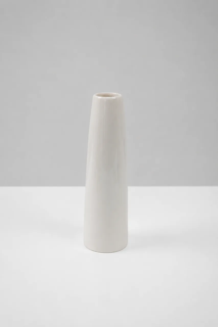 White Slim Tapered Bud Vase