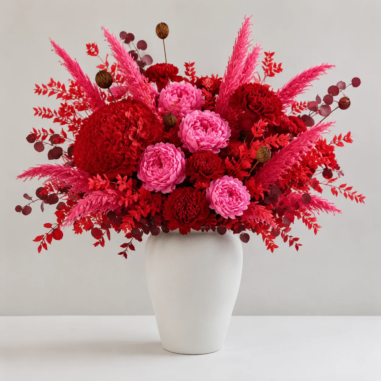 Carnation Deep Red Console Arrangement
